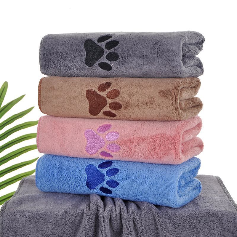 5-Pack Pet Quick-Dry Microfiber Towel Gray Size-40x80cm