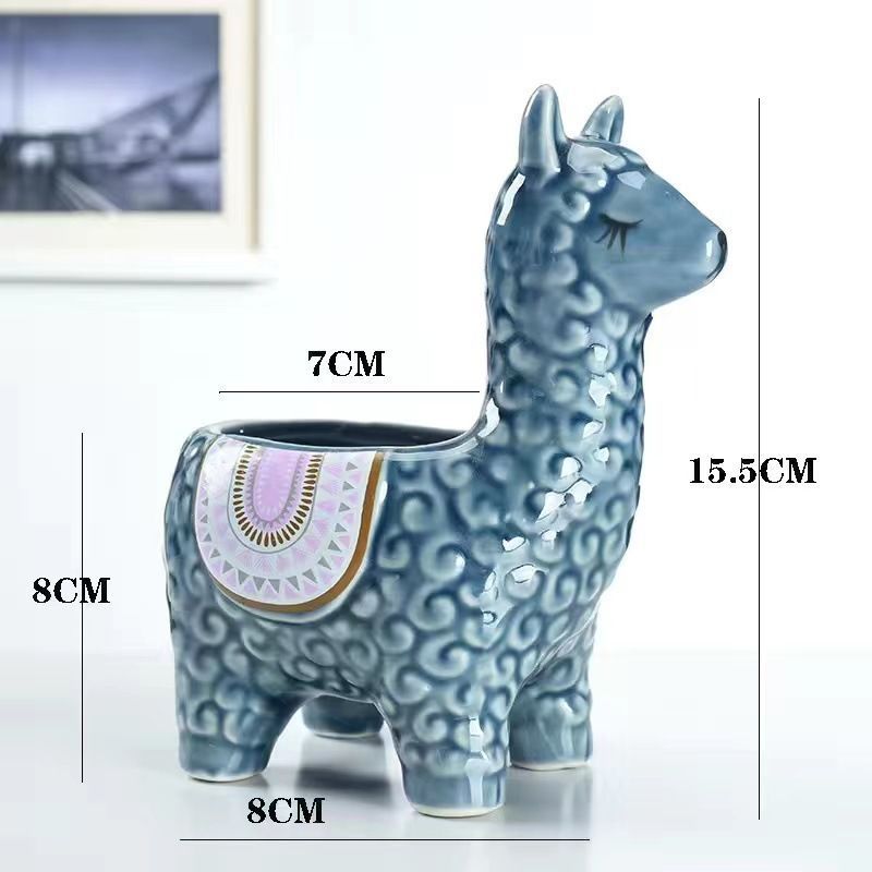 Alpaca White Ceramic Planter