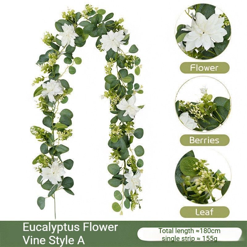 Artificial Eucalyptus Vine pink