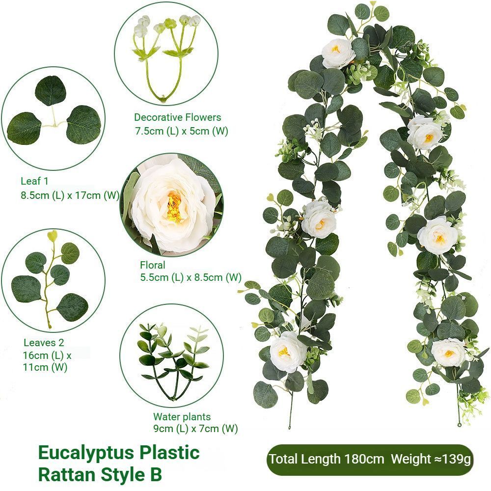 Artificial Eucalyptus Vine white