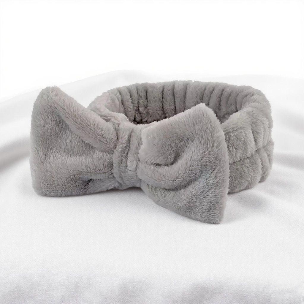 Autumn/Winter Plush Bow Headband Leather Red