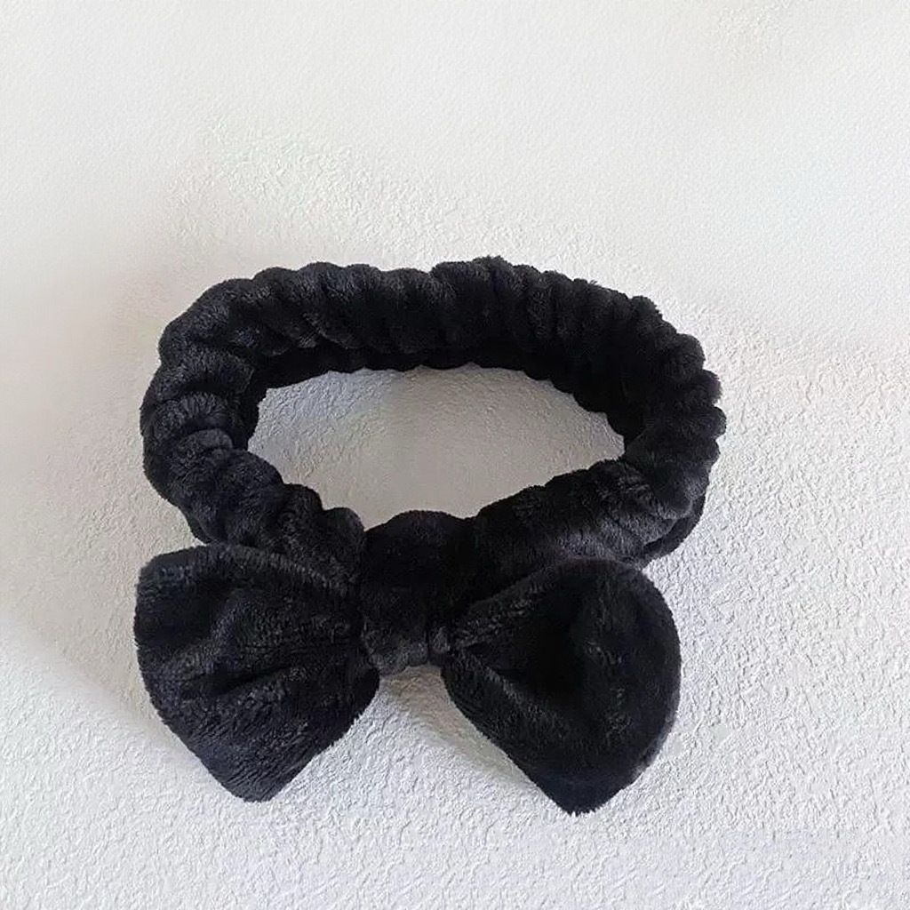 Autumn/Winter Plush Bow Headband Milky White