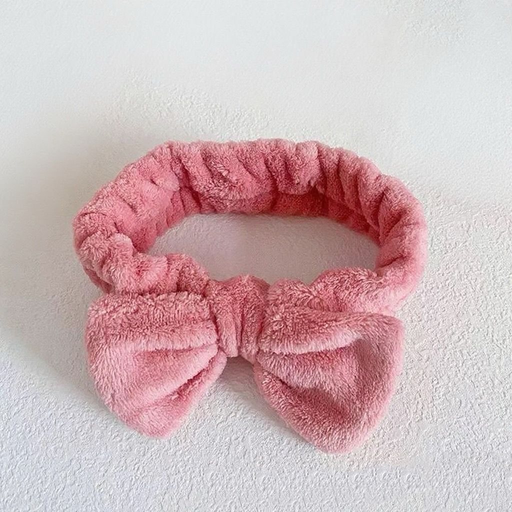 Autumn/Winter Plush Bow Headband Milky White