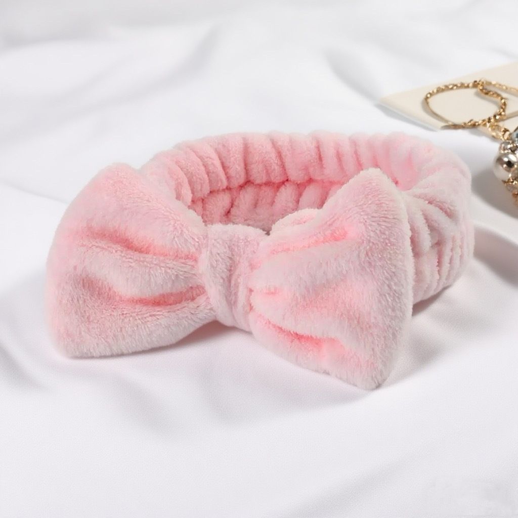 Autumn/Winter Plush Bow Headband Navy Blue