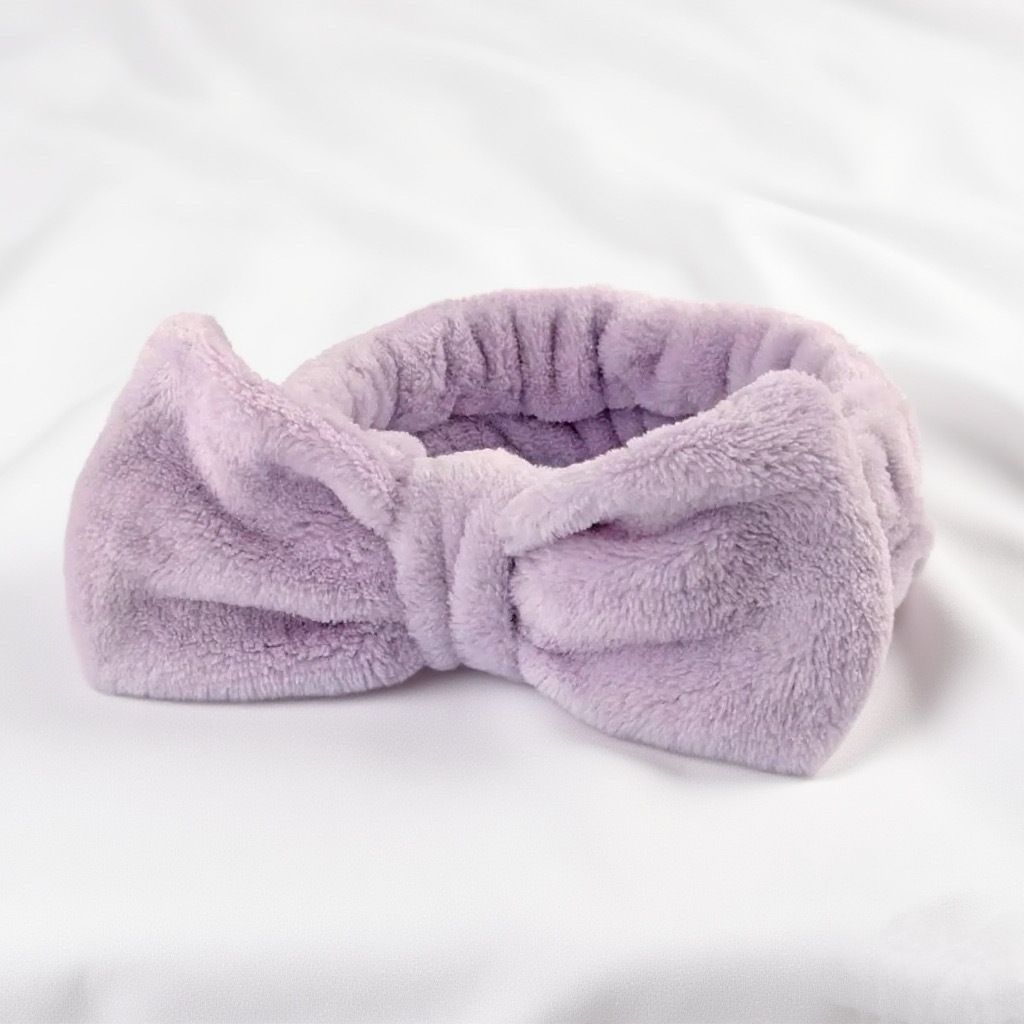Autumn/Winter Plush Bow Headband Navy Blue