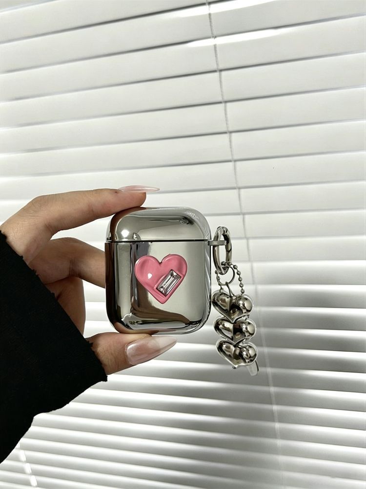 Black Framed Heart Plated Case + 3 Heart Pendants AirPods Pro 2
