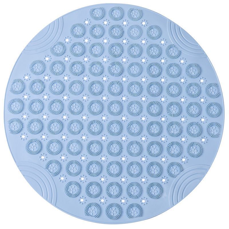Black Round Non-Slip Massage Bath Mat 55×55cm