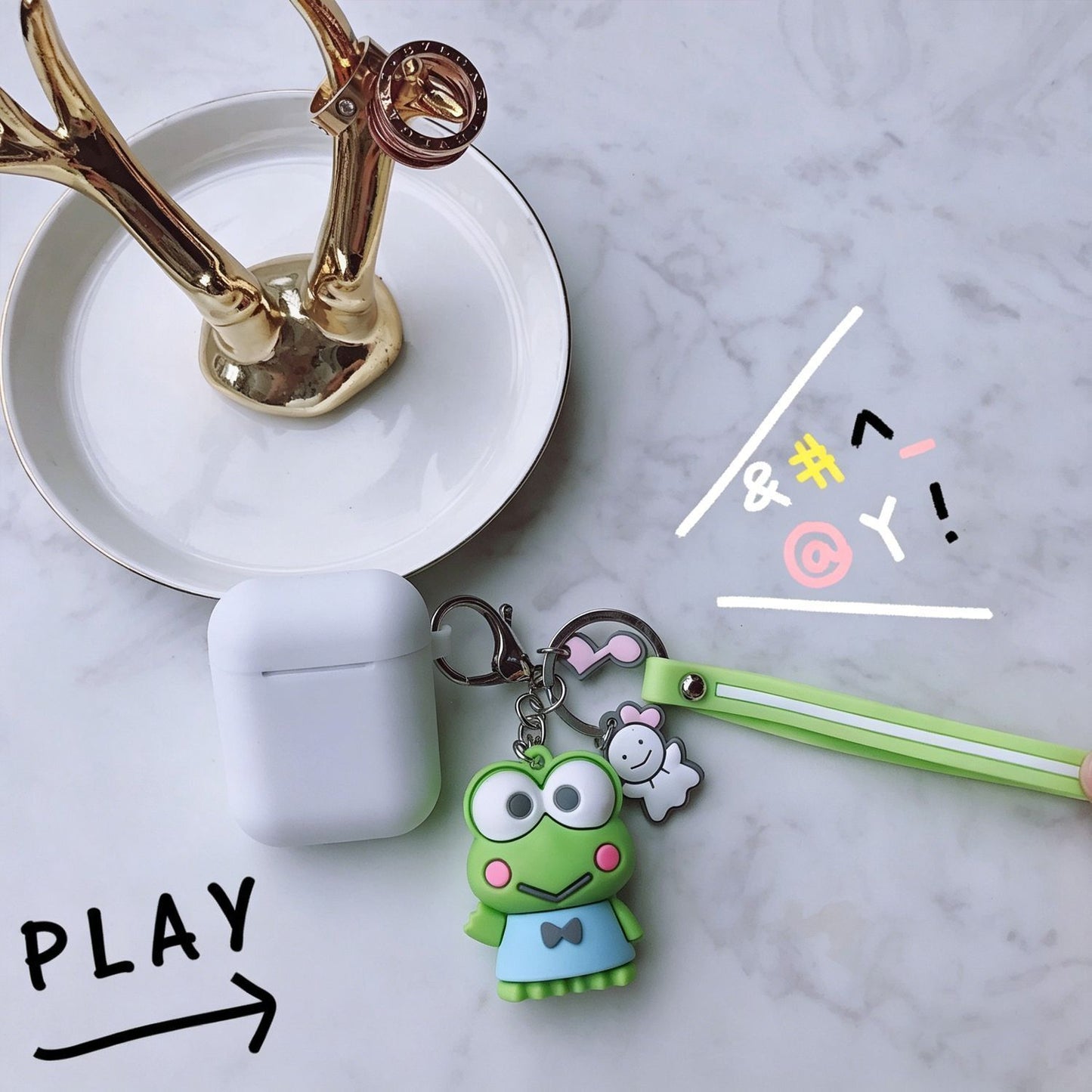 Black set + geometric panda Apple AirPods pro