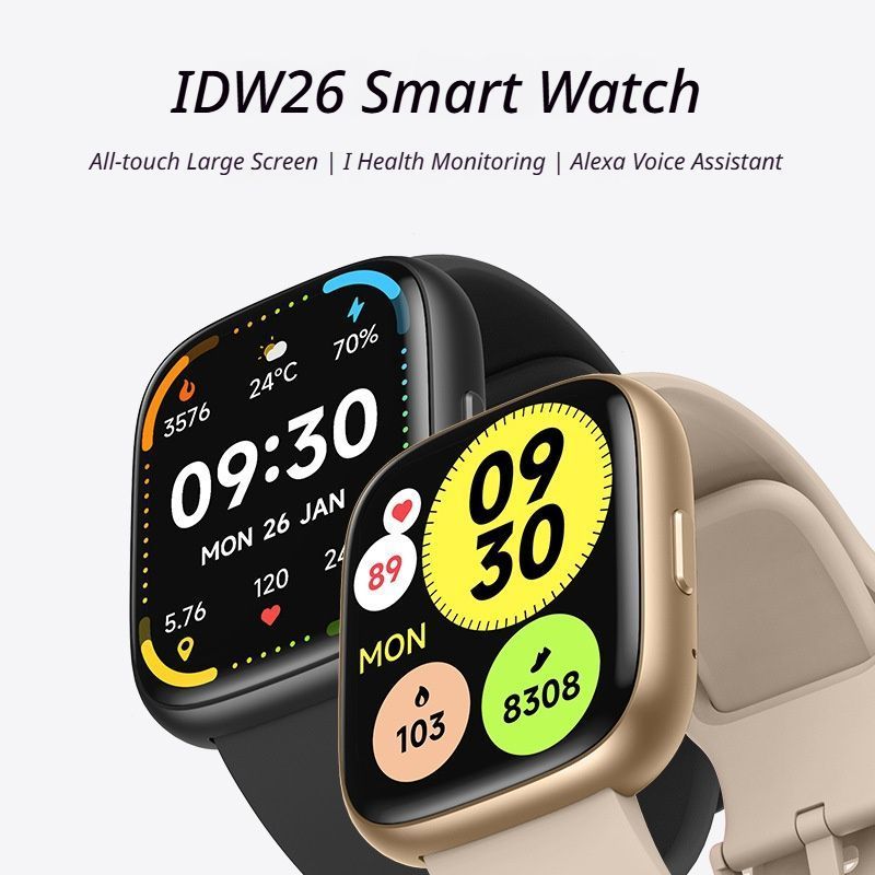 Black Unisex Health Monitoring Smart Watch with Call Function