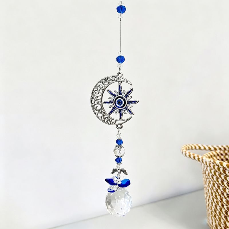 Blue Demon Eye Butterfly Crystal Pendant 3-Piece Set