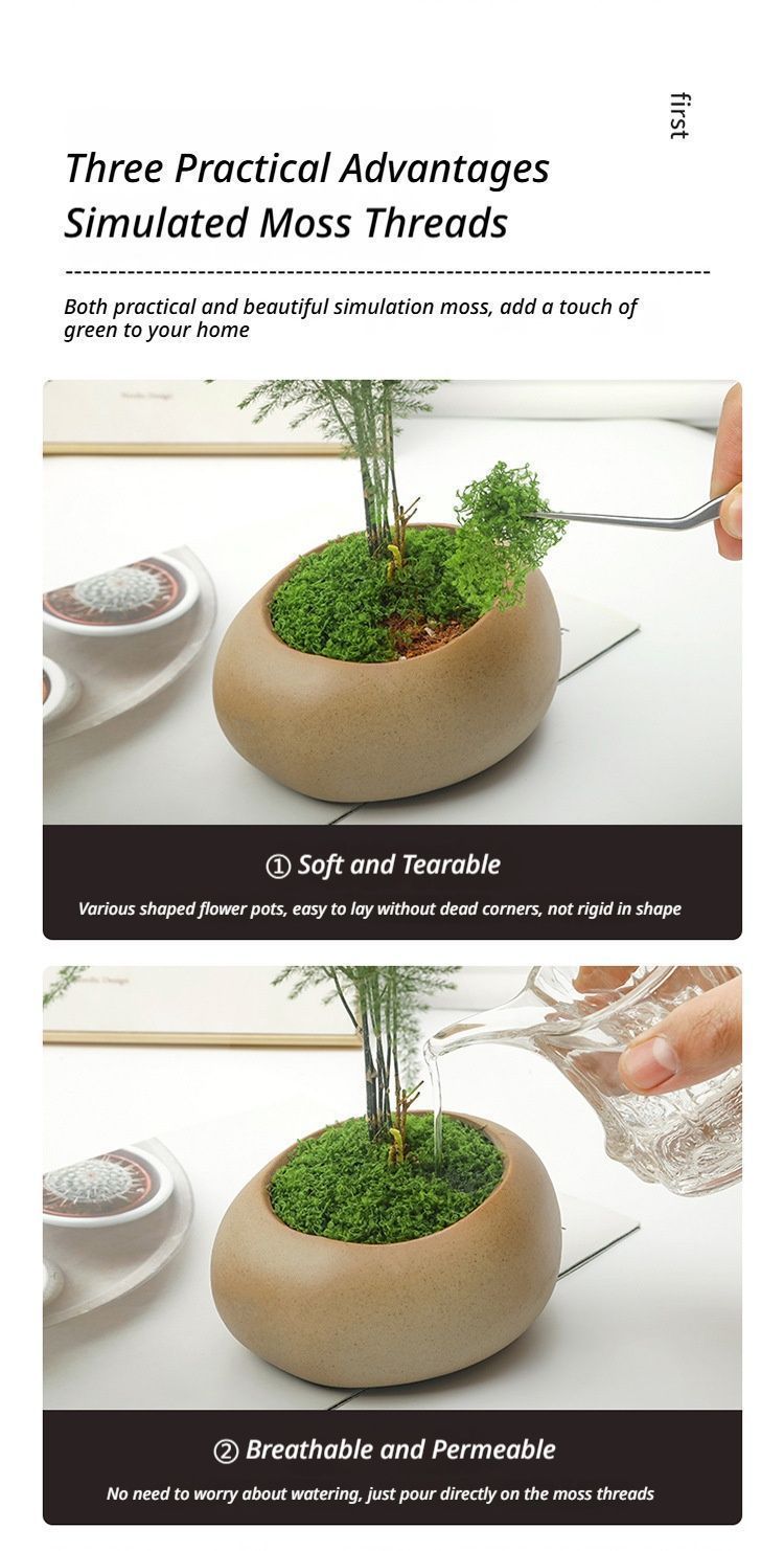 Bulk Artificial Dark Green Stringy Moss 500g
