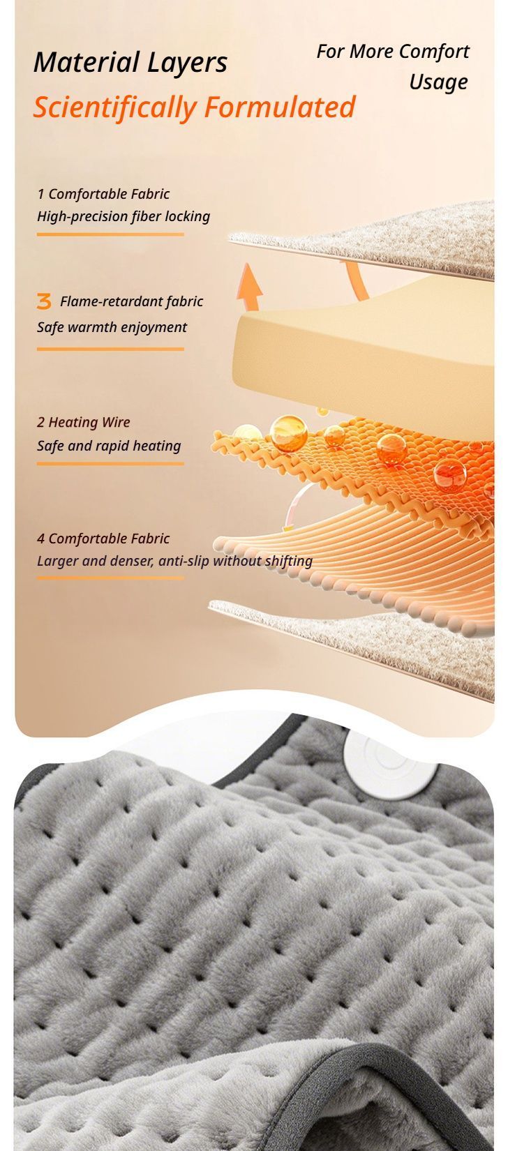 Electric blanket 40 * 76-grey