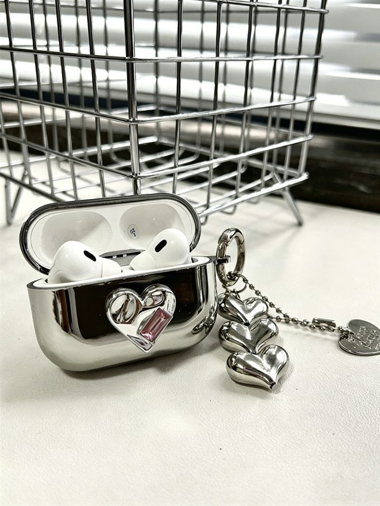 Floral Electroplated Case + 3 Heart Charms AirPods 3