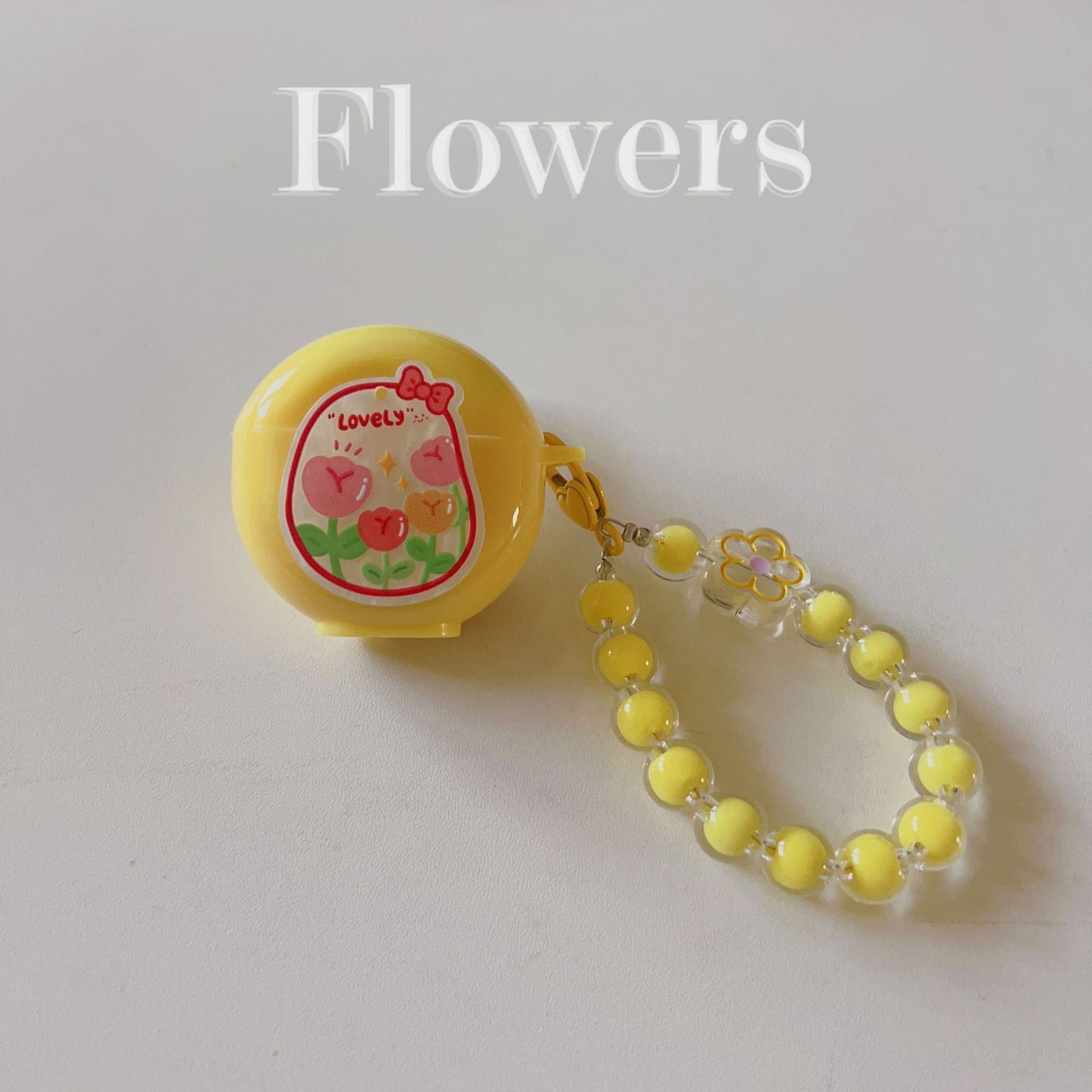 Floral patches + pink base shell + pink bracelet Apple AirPods 3
