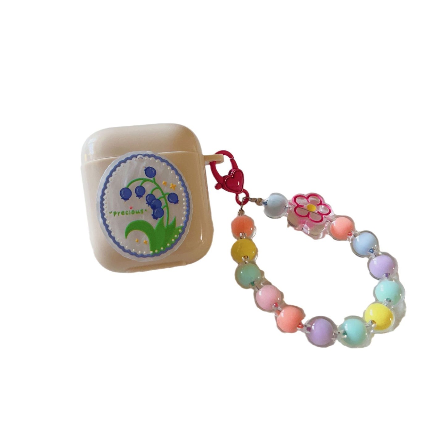 Floral patches + pink base shell + pink bracelet Apple AirPods Pro 2