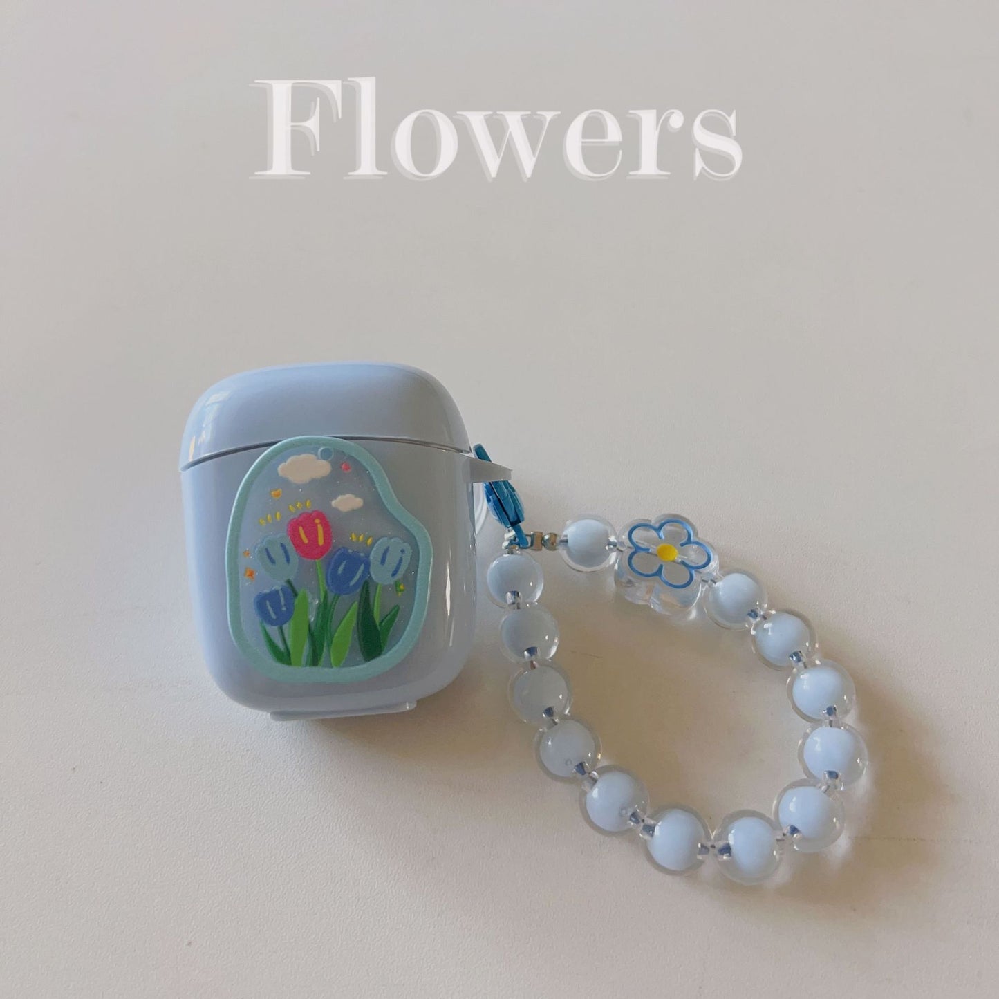 Floral patches + yellow base shell + yellow bracelet AirPods Pro 2