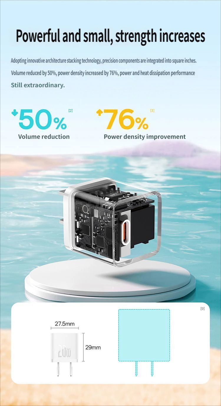 GaN5 Fast charging charger mini 1C 20W-Blue