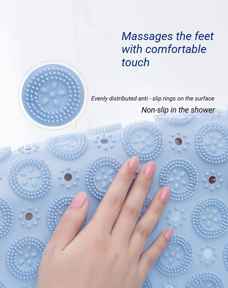 Green Round Non-Slip Massage Bath Mat 55×55cm