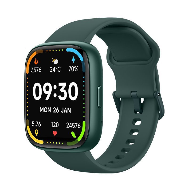 Green Unisex Health Monitoring Smart Watch with Call Function