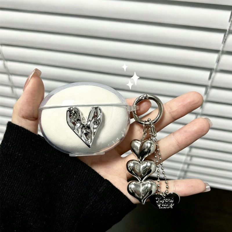 Irregular Heart Transparent Shell + Three Hearts Apple AirPods 4