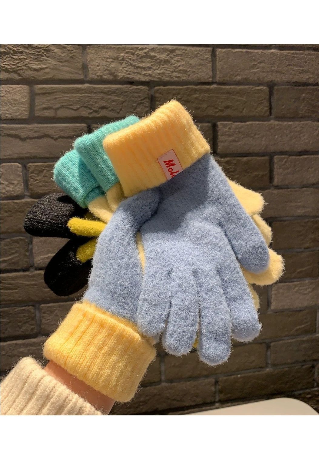 Knit Gloves Off White