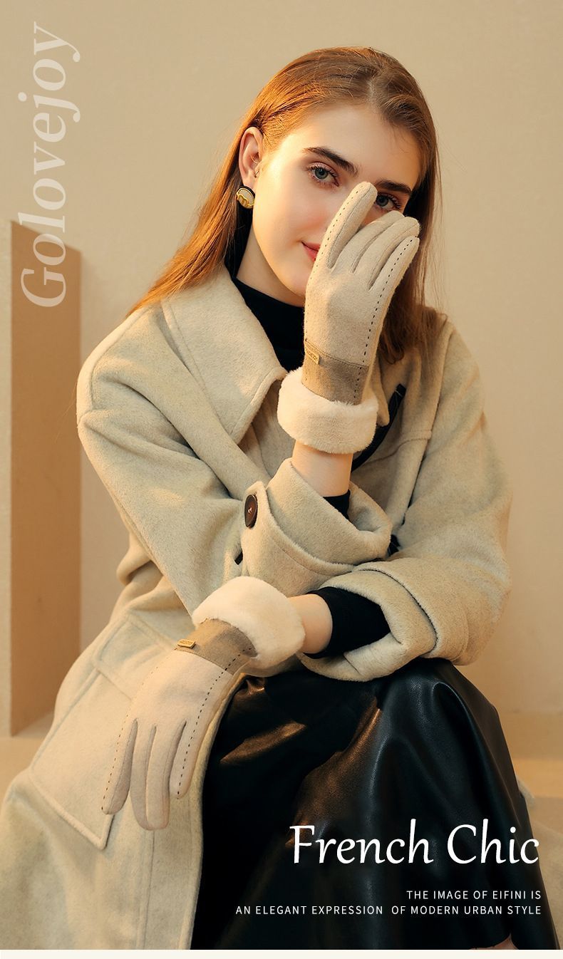 Ladies Winter Warm Cashmere Gloves DY36 Moonlight Gray