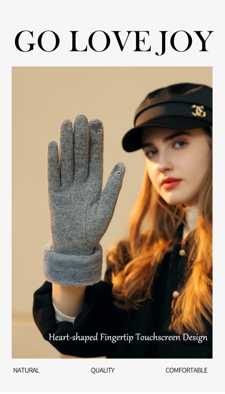 Ladies Winter Warm Cashmere Gloves DY43 Grapefruit Pink