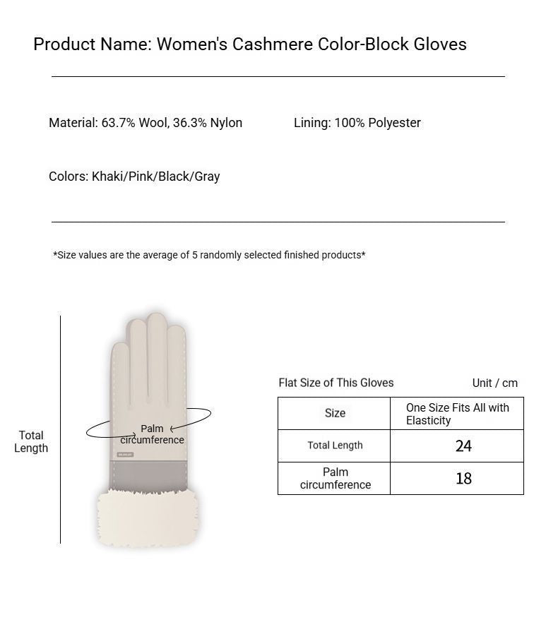 Ladies Winter Warm Cashmere Gloves DY50 Black