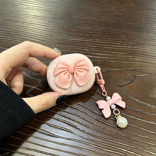 Large Pink Bow [Pink Shell] + Bow Keychain AirPods 3