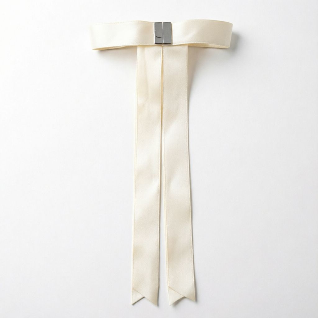 Magnetic Bow Hair Claw Clip Beige