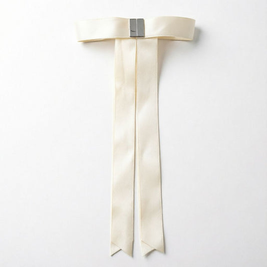 Magnetic Bow Hair Claw Clip Beige