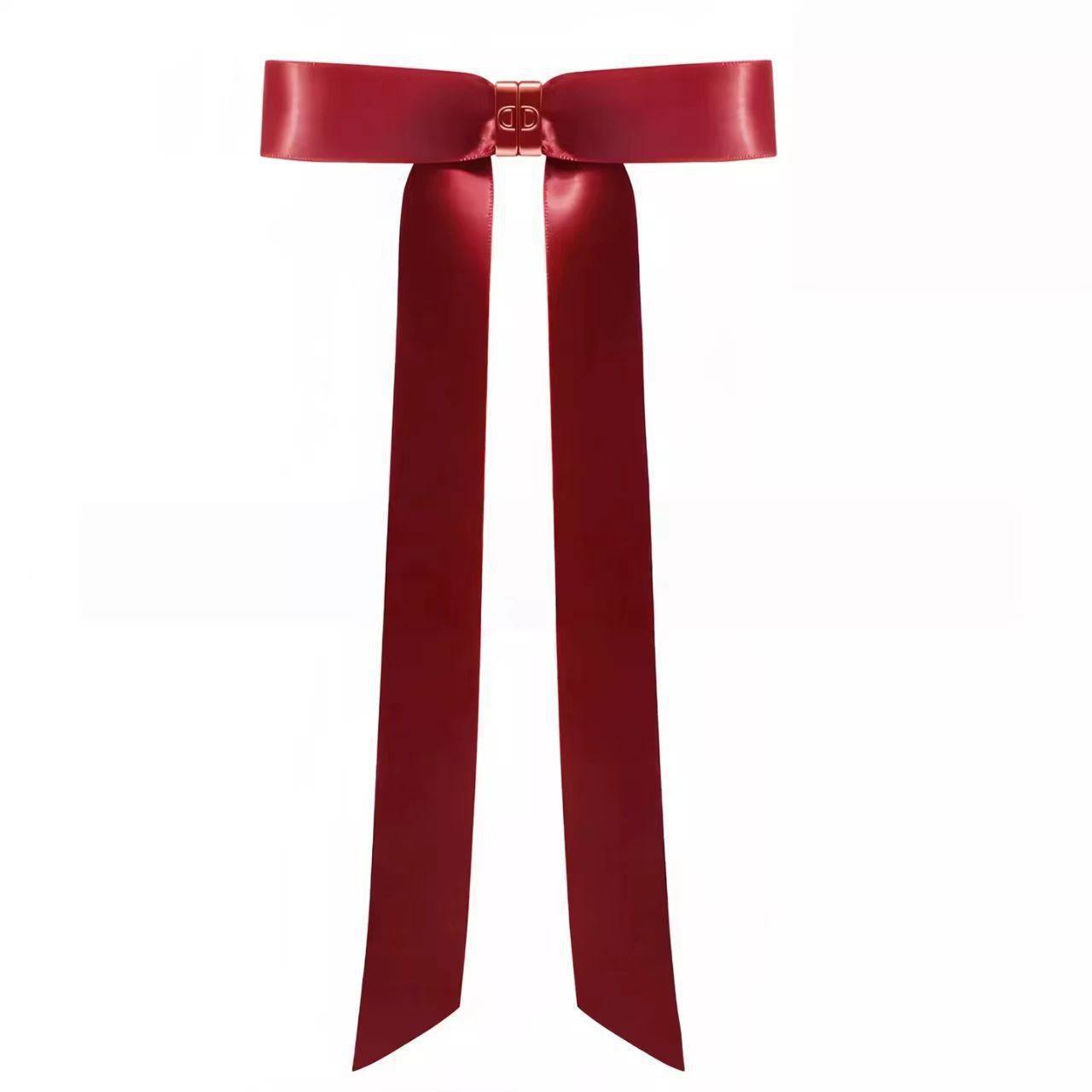 Magnetic Bow Hair Claw Clip Red