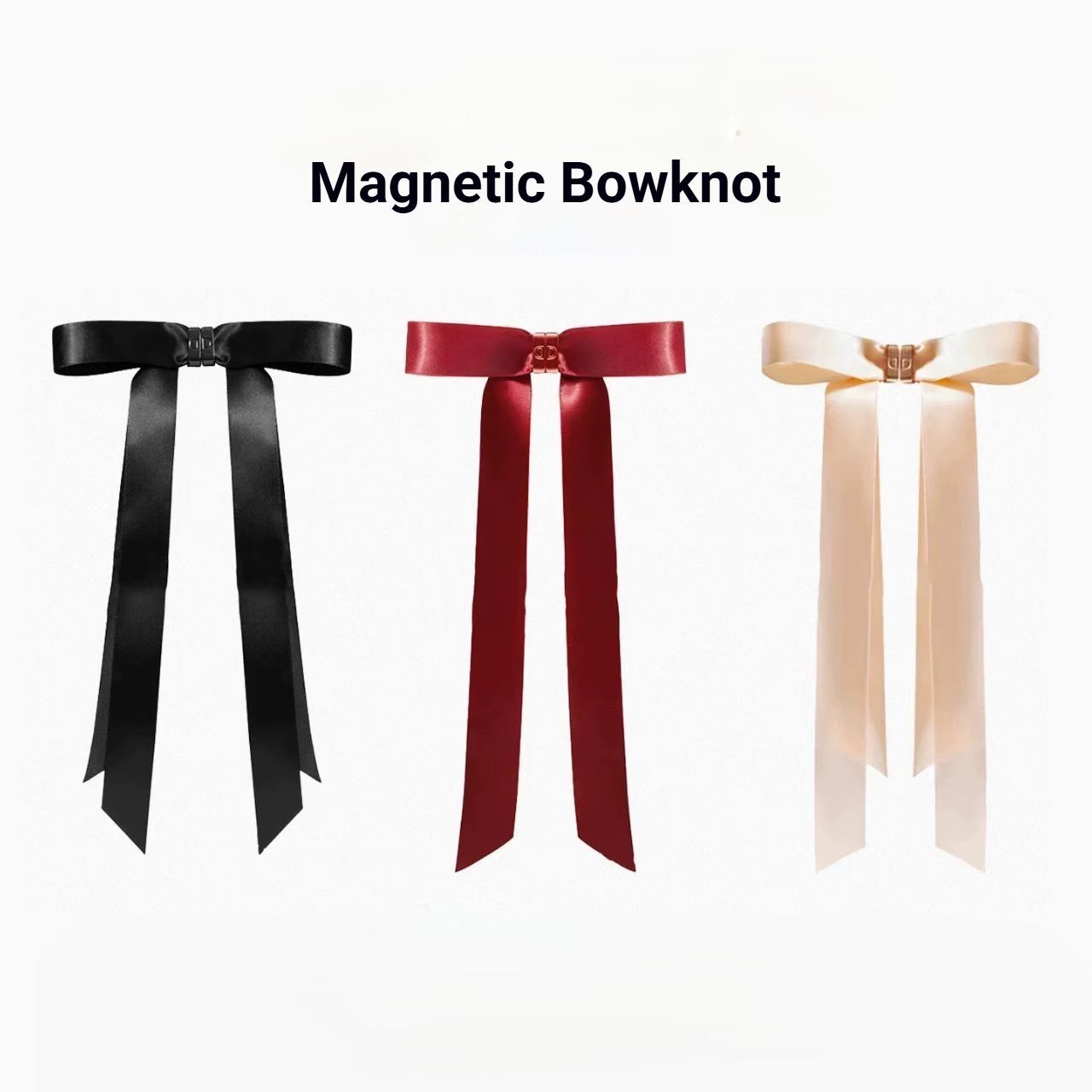 Magnetic Bow Hair Claw Clip Red