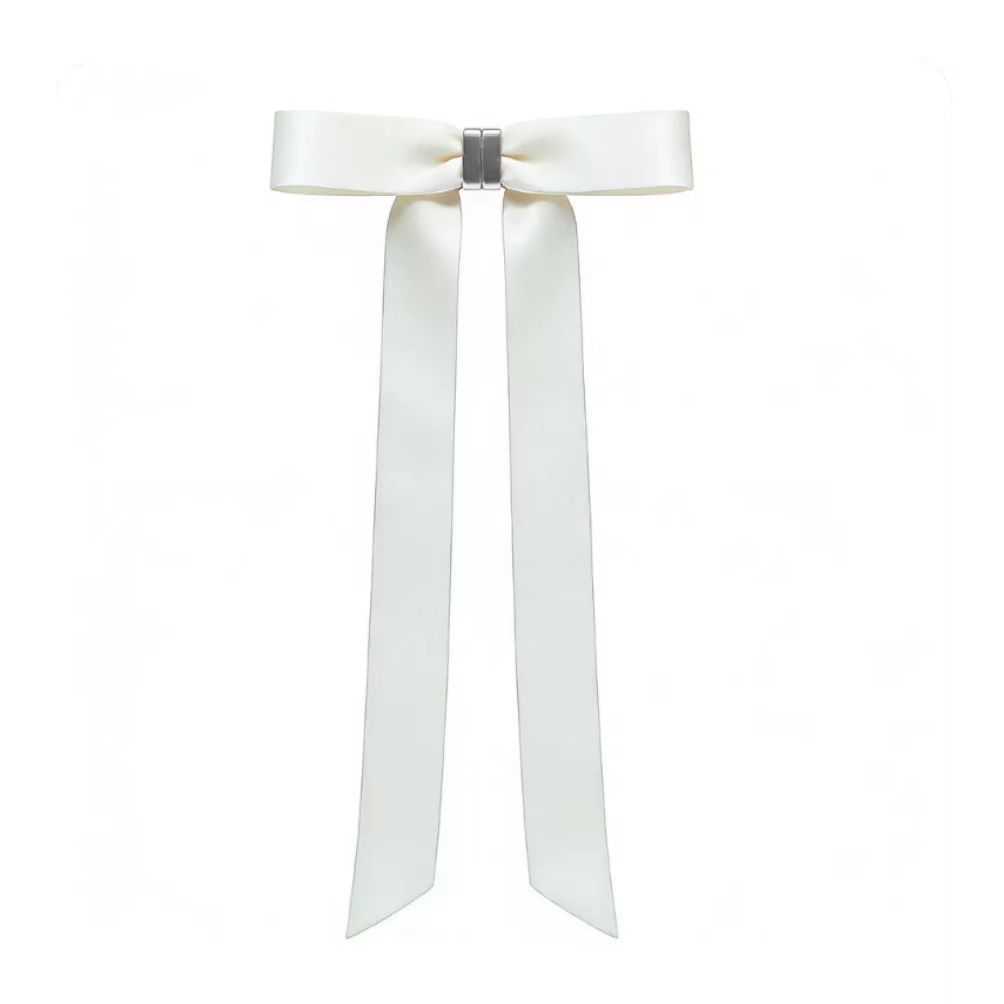 Magnetic Bow Hair Claw Clip White