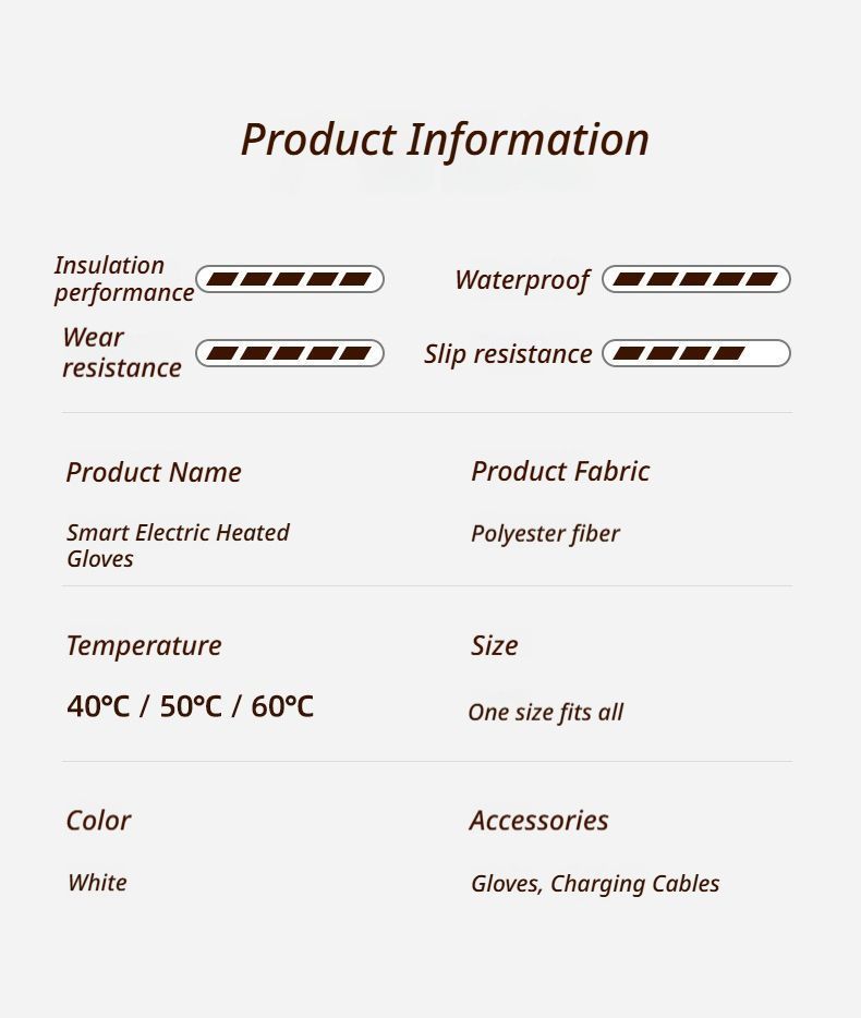 Outdoor Smart Heated Winter Gloves Black