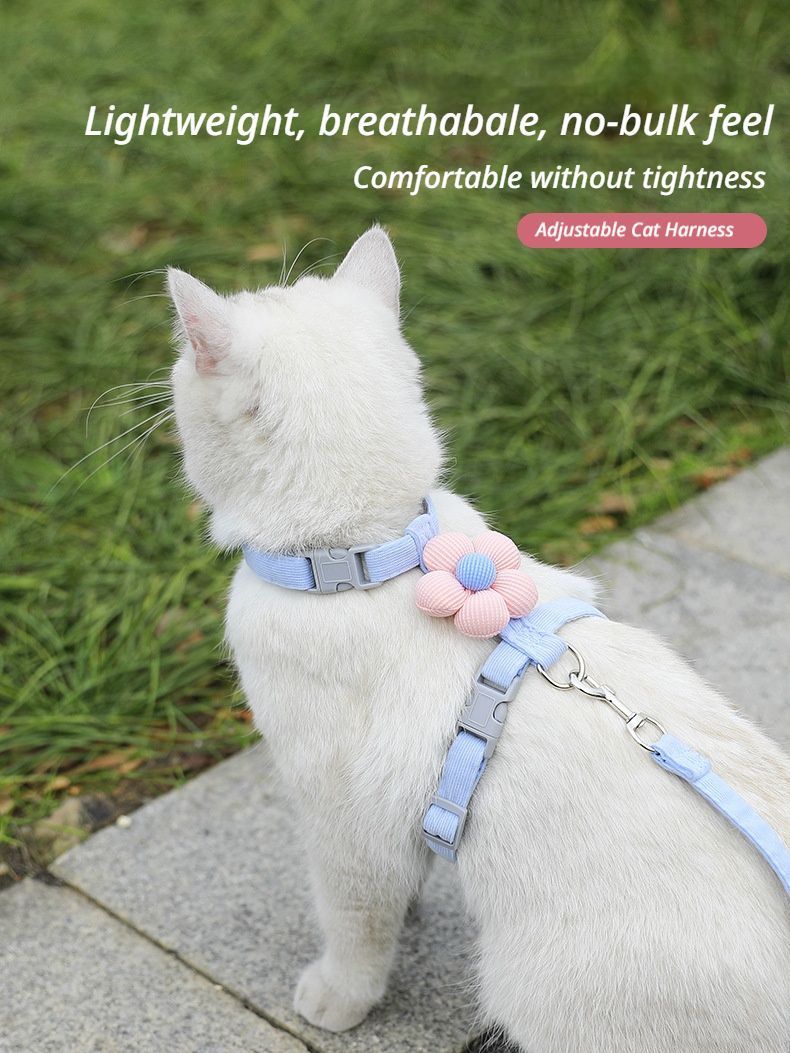 Pet Harness-Blue+1.2m Leash+Size S