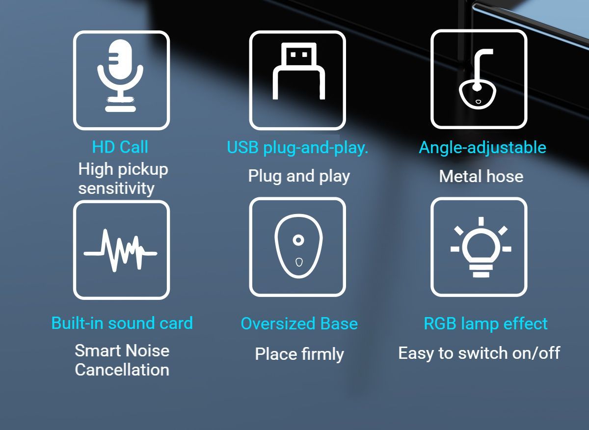 RGB Desktop Microphone Standard Model Black