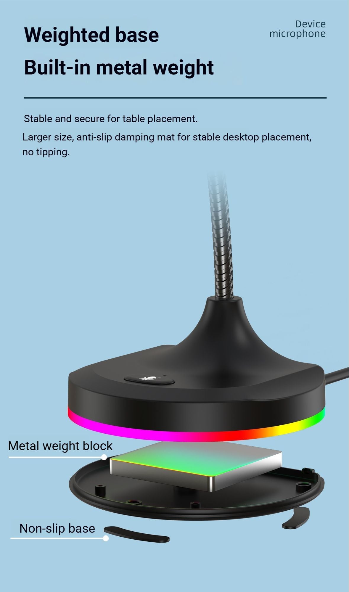 RGB Desktop Microphone Standard Model White