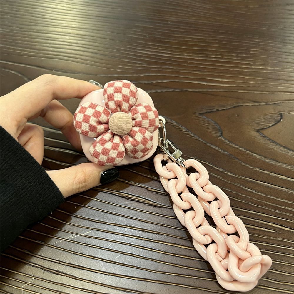 Semi-transparent bow [pink shell] + pink bead bracelet AirPods 2