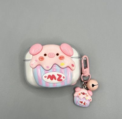 Strawberry Hat Pig Bluetooth Earphone Case + pendant AirPods Pro