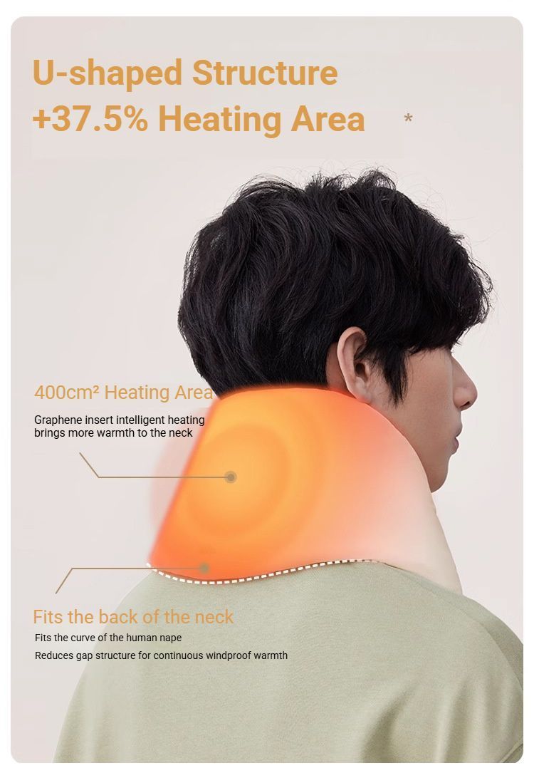 USB Heated White Duck Down Neck Warmer-Wine Red