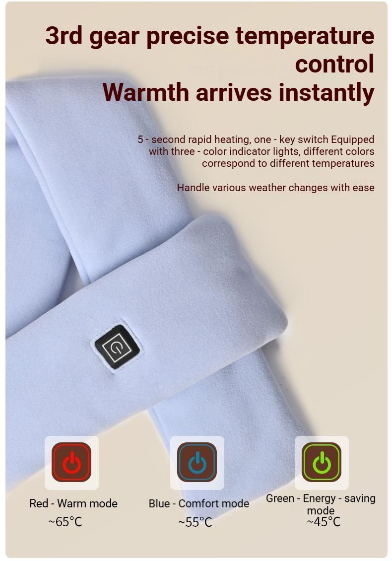 USB Rechargeable Graphene Heated Neck Warmer Off-white