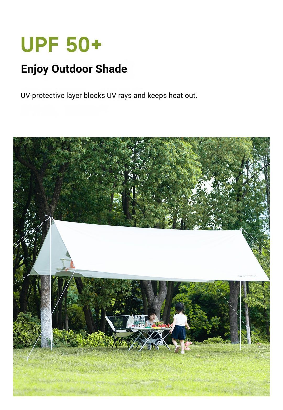 White Canopy Version-Canopy+Folding Table+2 Moon Chairs