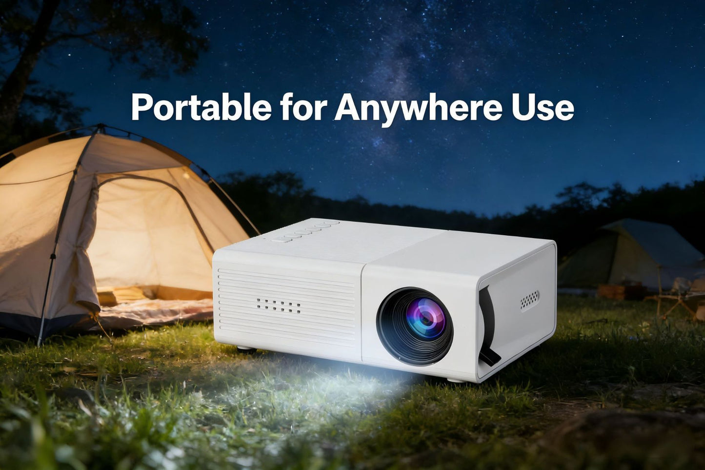 White M3S 1080P Mini Projector AU Plug Includes Manual