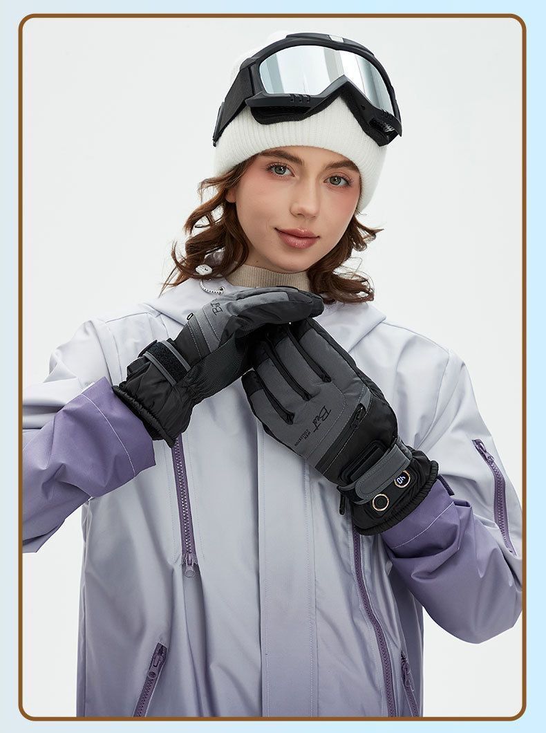 Winter Self-Heating Windproof Touchscreen Gloves-Blue and White