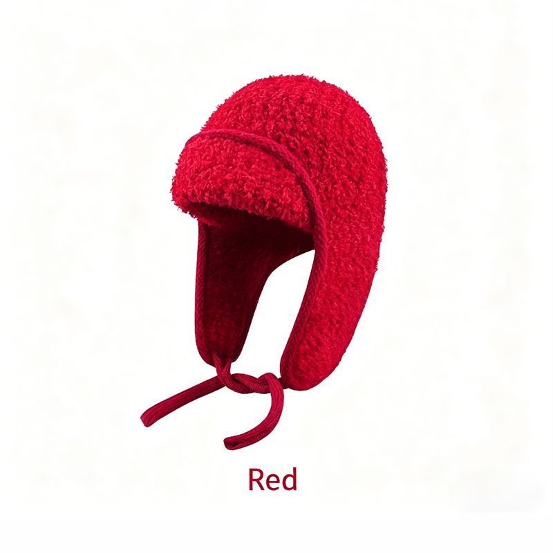 Women Sherpa Aviator Beanie - Warm Earflap Knit Hat Dark Coffee