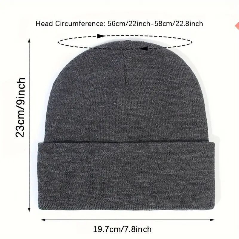2Pcs Knit Beanie Black 01