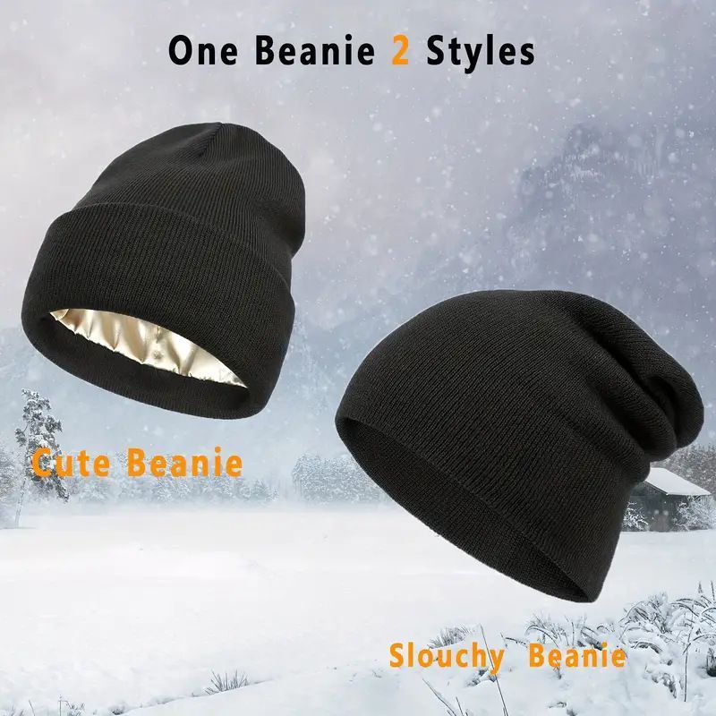 2Pcs Knit Beanie Navy blue 02
