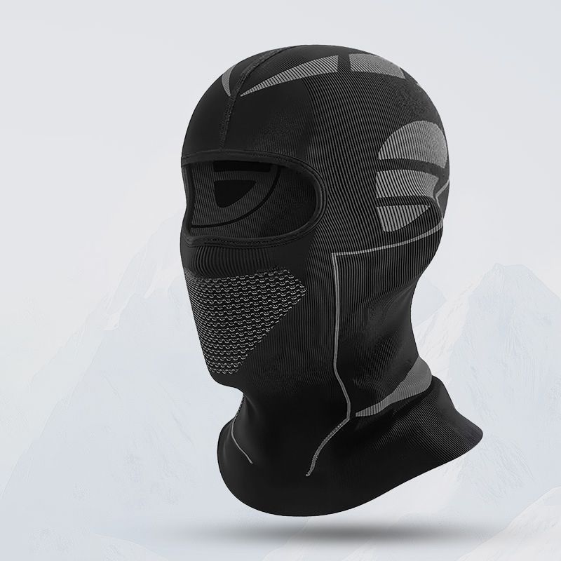 Black and Grey Unisex Windproof Ski Balaclava, Thermal Neck Gaiter & Motorcycle Face Mask