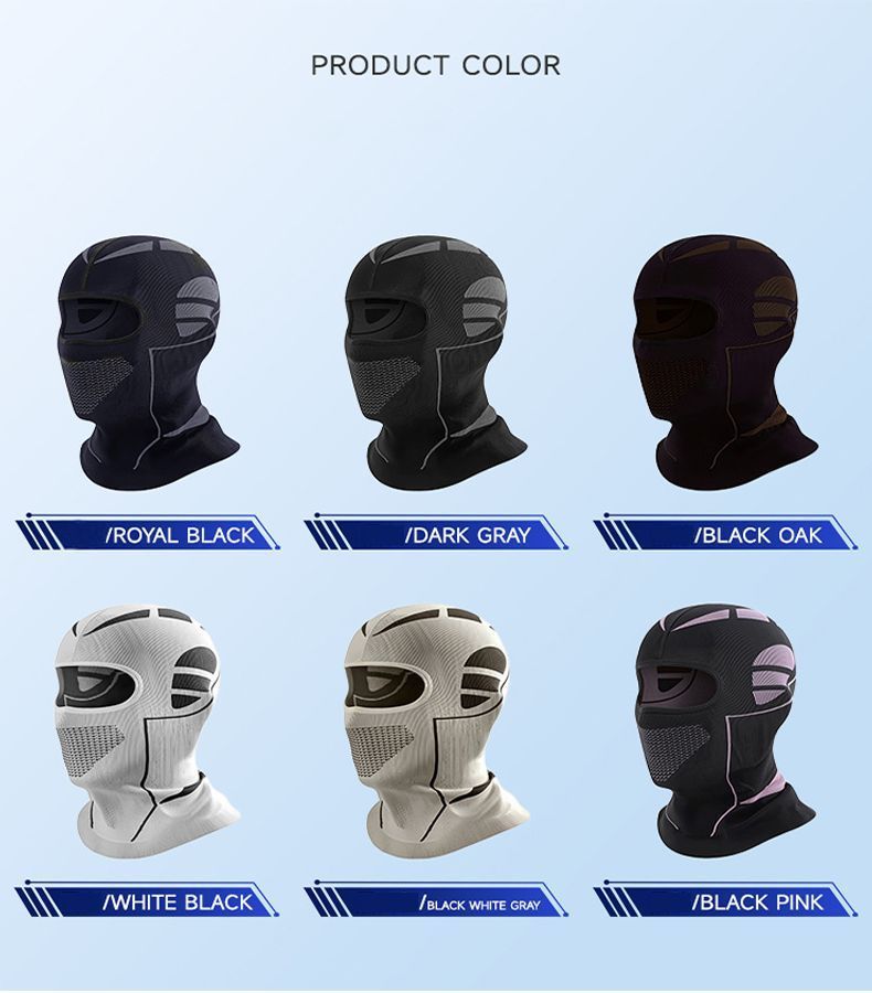 Black and Grey Unisex Windproof Ski Balaclava, Thermal Neck Gaiter & Motorcycle Face Mask